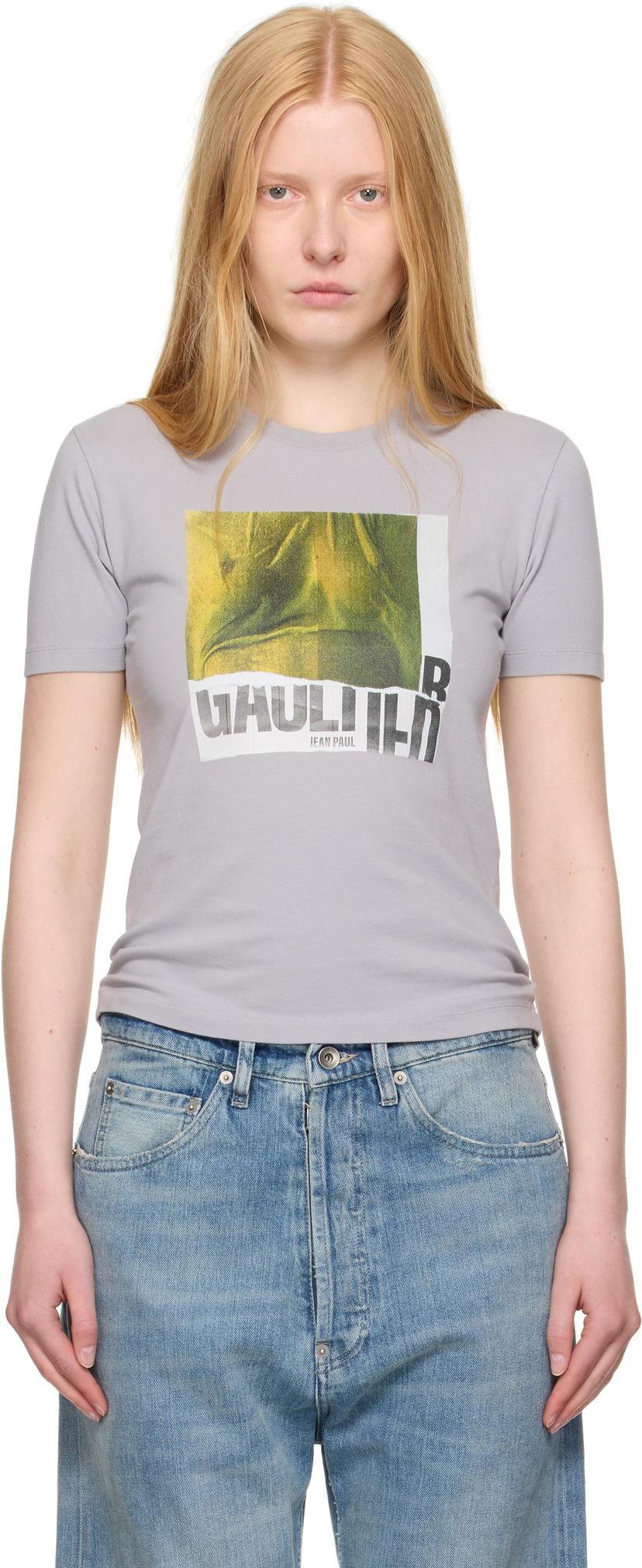 Футболка Jean Paul Gaultier Jean Paul Gaultier Cotton Water Print T-Shirt Сірий | 25/03-W-TO294-J002-134812