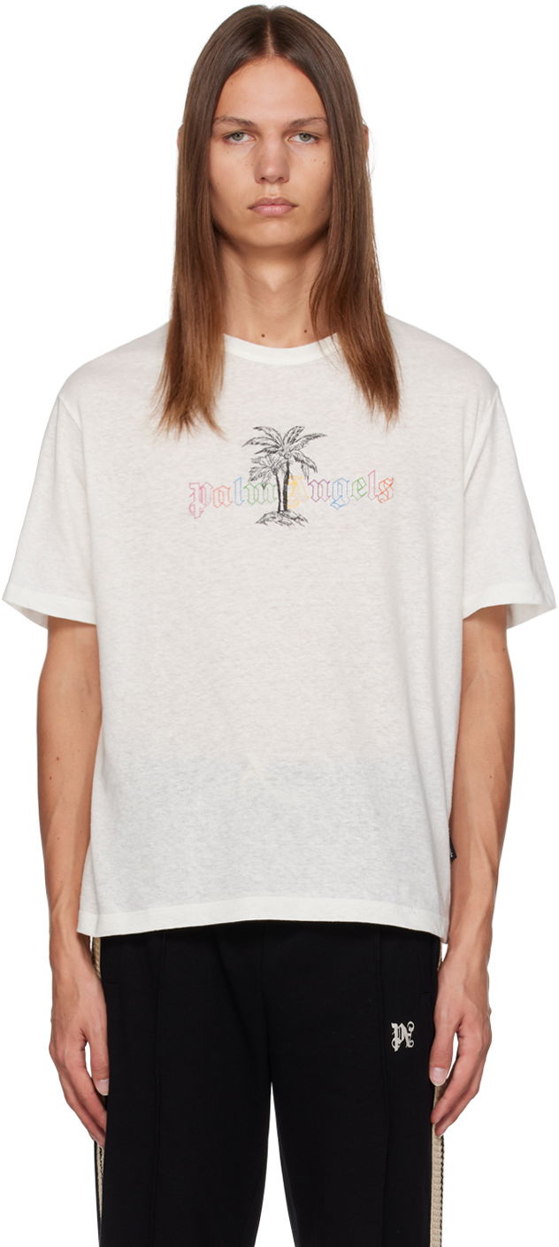 Футболка Palm Angels White Printed білий | PMAA089E23JER0040110
