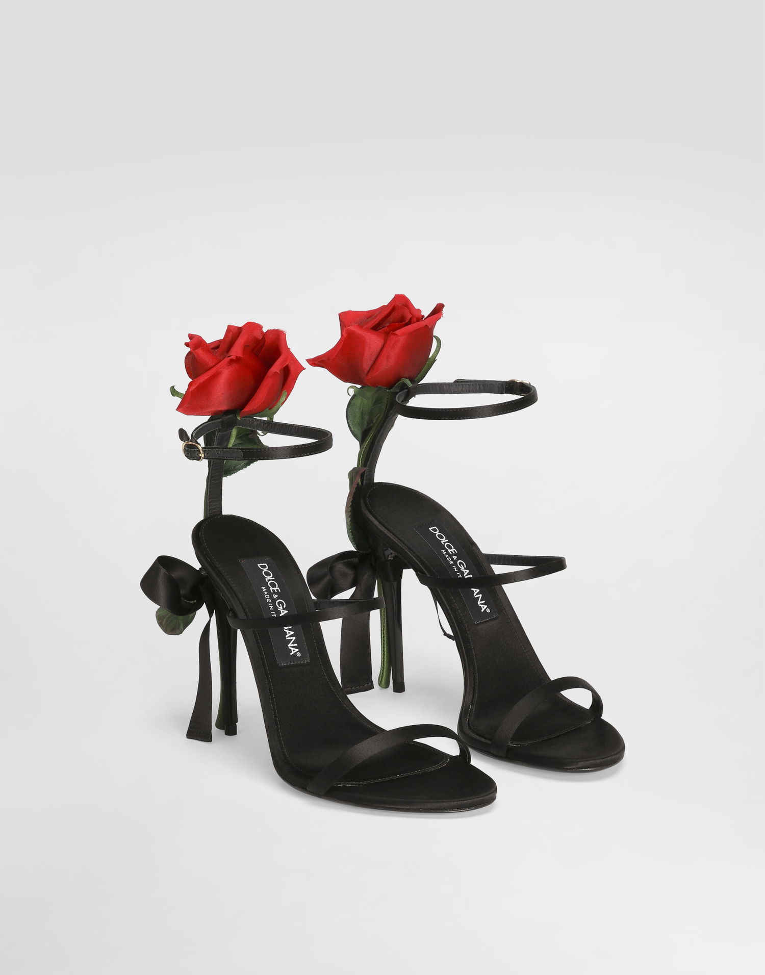 Аксесуари Dolce & Gabbana Dolce & Gabbana Satin Rose Embellished Heels чорний | CR1817A763080999, 1