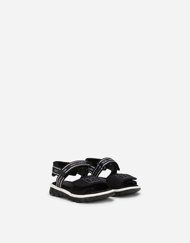 Кросівки та взуття Dolce & Gabbana Technical Fabric Sandals With Dg Logo For First Steps (19-26) чорний | DL0068AY2338B939, 1