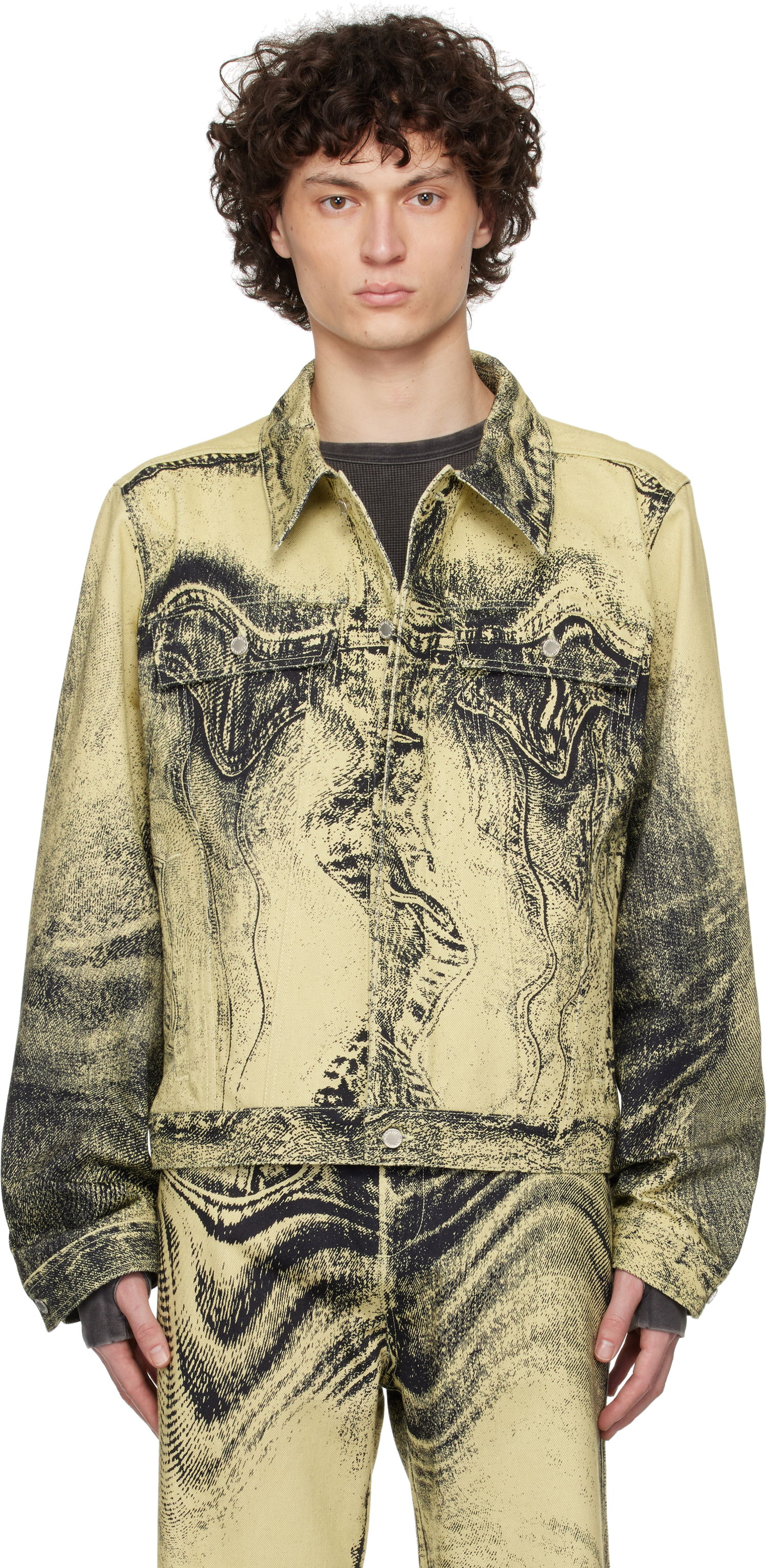 Куртка Camper CAMPERLAB Distorted Print Denim Jacket Жовтий | AU00005-008, 0