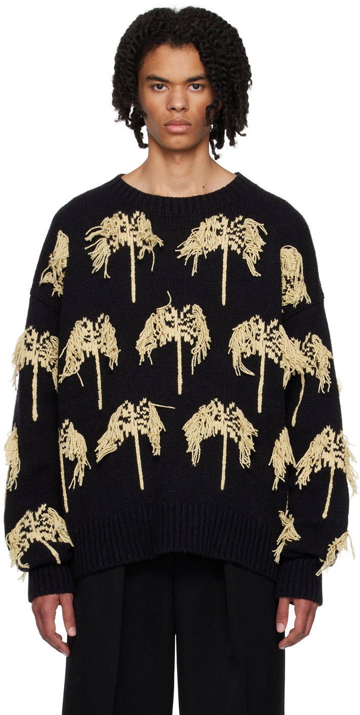 Cветр Jil Sander Jil Sander Crewneck Palm Tree Sweater чорний | J22GP0127_J15378
