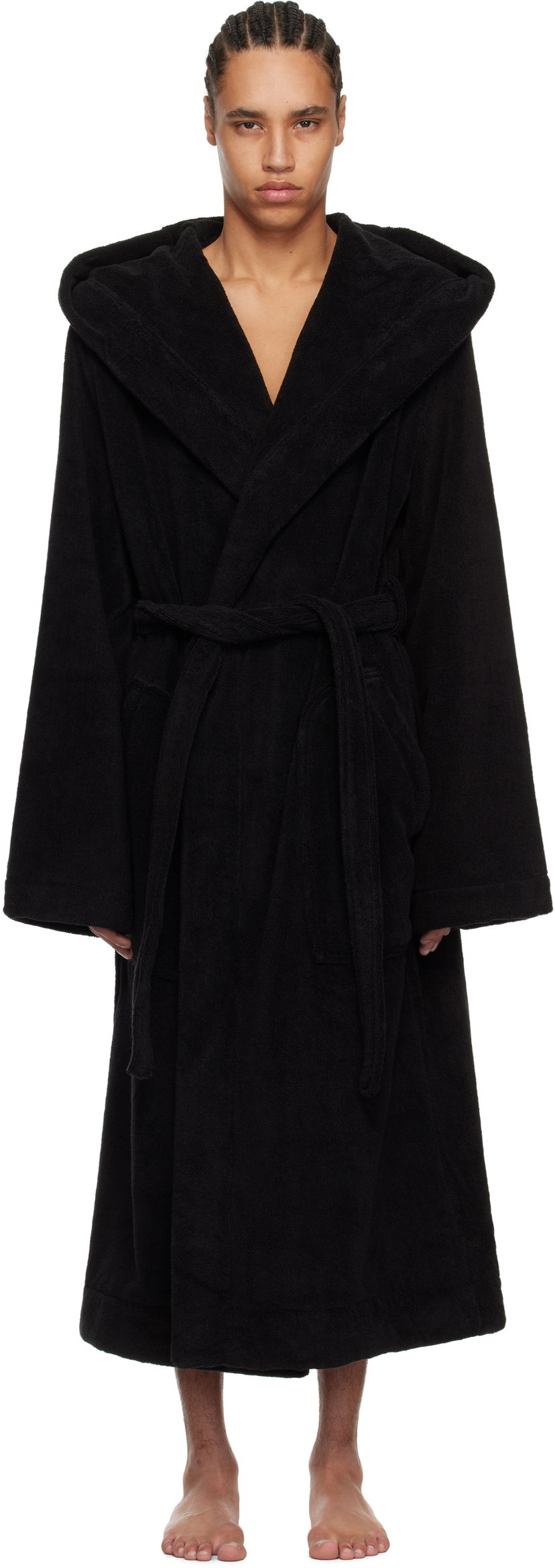 піжами Rick Owens Rick Owens Beach Hooded Bathrobe чорний | RH0000002 SPO1
