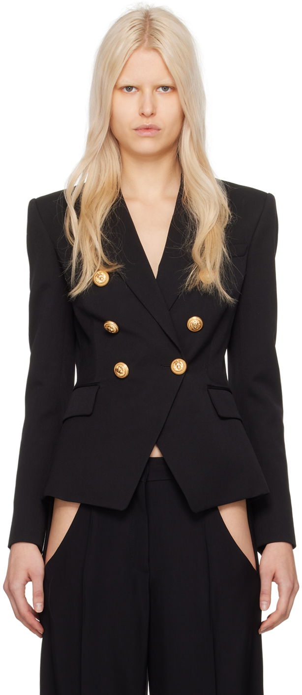 Куртка Balmain Double-Breasted Blazer чорний | CF1SG008WB08