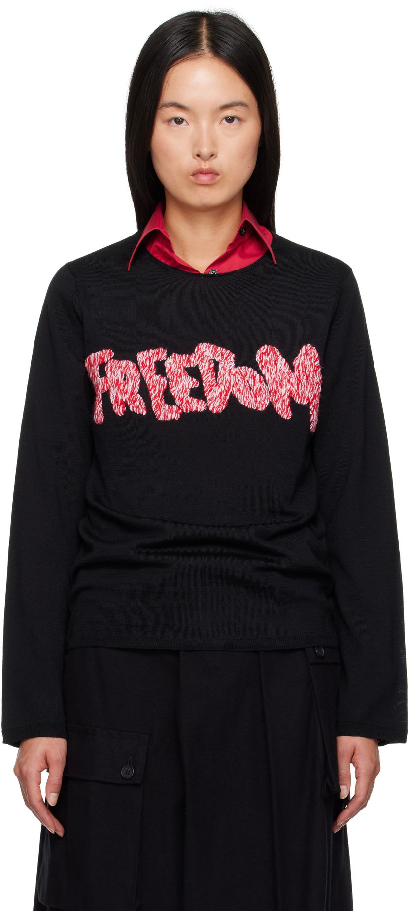 Cветр Comme des Garçons 'Freedom' Sweater чорний | FN-N001-W24