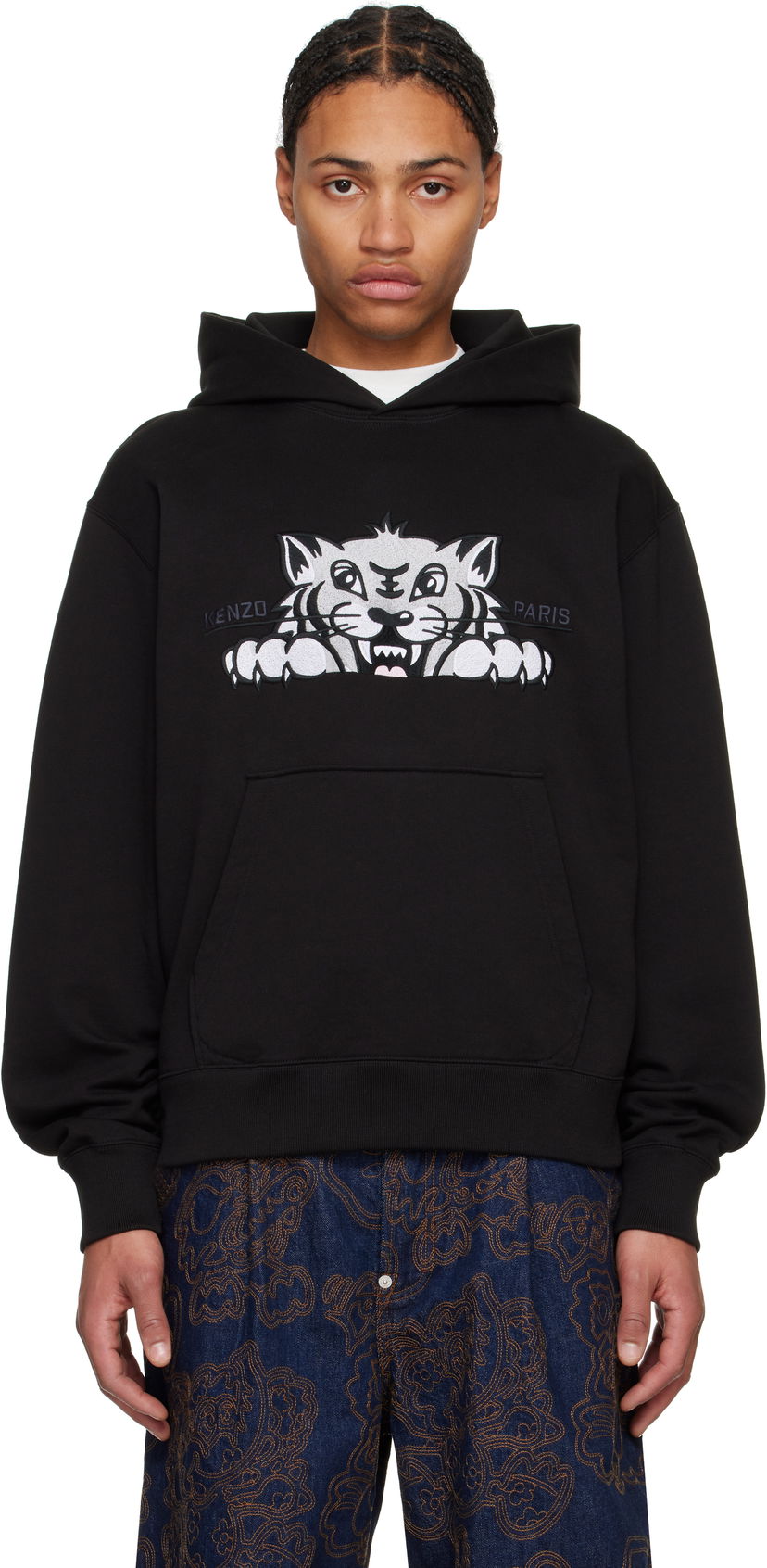 Світшоти KENZO Happy Tiger Embroidered Hoodie чорний | FF55SW2644MF