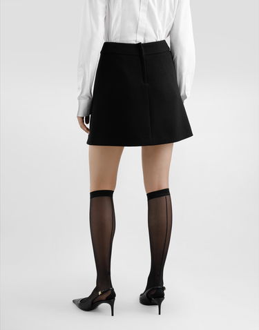 Спідниця Dolce & Gabbana Dolce & Gabbana A-Line Wool Crepe Miniskirt чорний | F4CYTTFU2TZN0000, 3