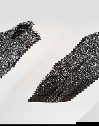 Жилет Dolce & Gabbana Dolce & Gabbana Vintage Leather Crystal-Embellished Vest чорний | F7BD4ZGDDGAS8400, 0
