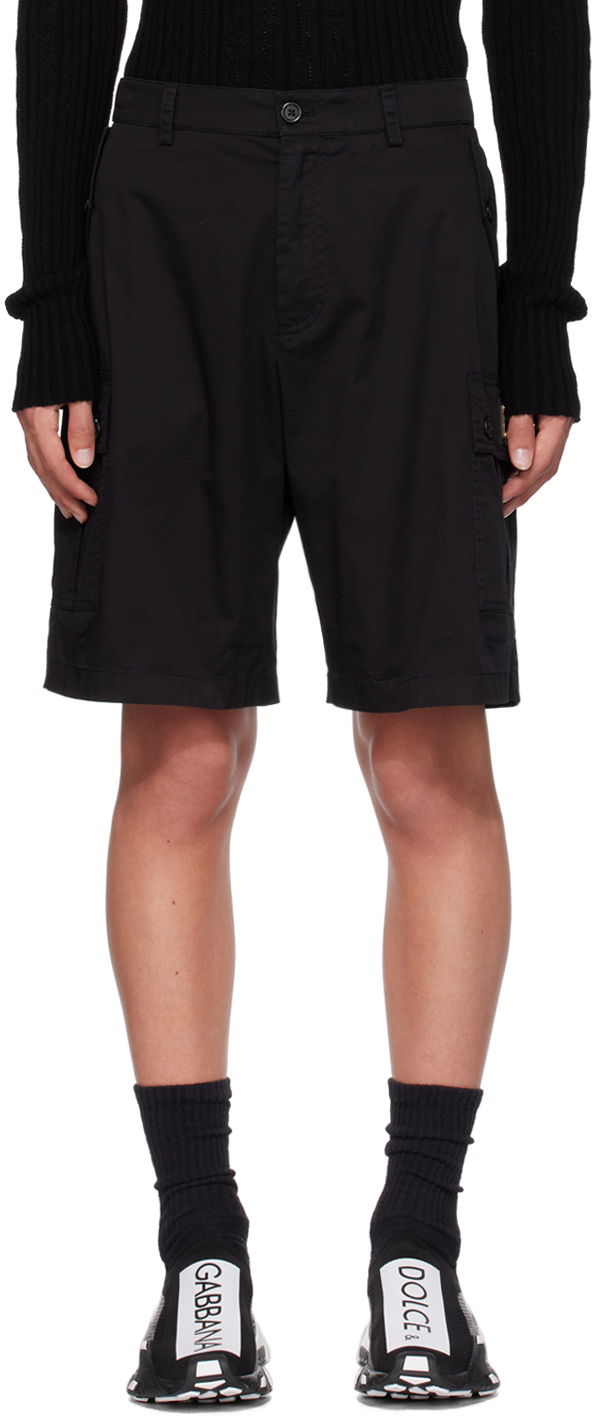 Шорти Dolce & Gabbana Black Plate Shorts чорний | GV5IHTFUFJR