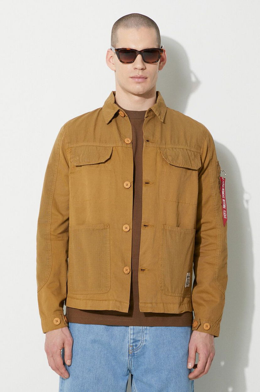 Сорочка Alpha Industries Color Block Shirt бежевий | 146110
