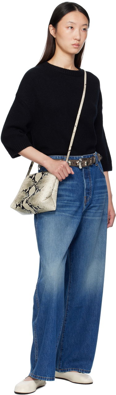 Ремені Khaite 'The Benny' Suede Belt with Silver-Tone Hardware Коричневий | 10014-726, 2