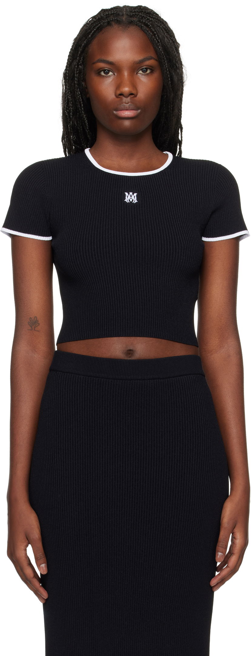 Кроп-топи AMIRI Crop T-Shirt чорний | AWKNTE1008