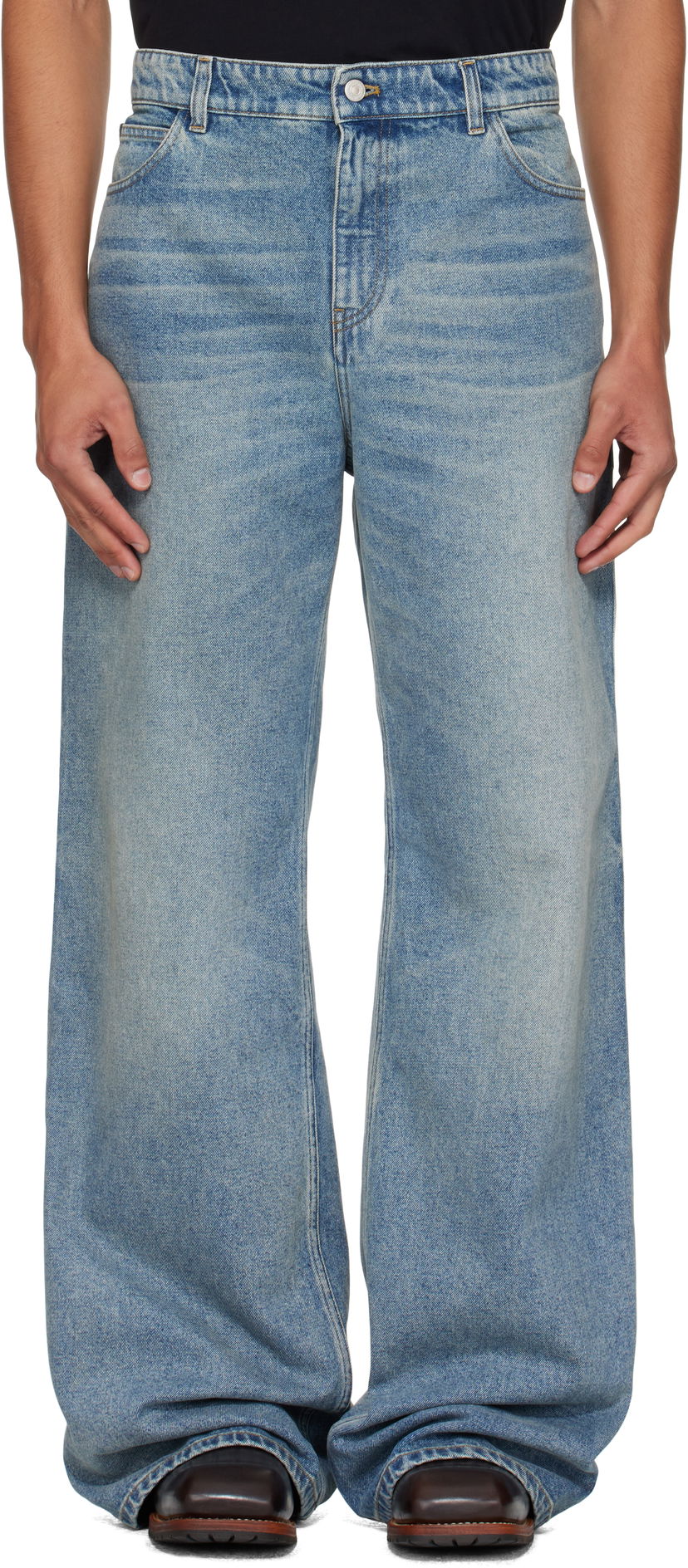 Джинси Courrèges Courrèges Hammer Baggy Jeans Синій | VESDPA241DE0041