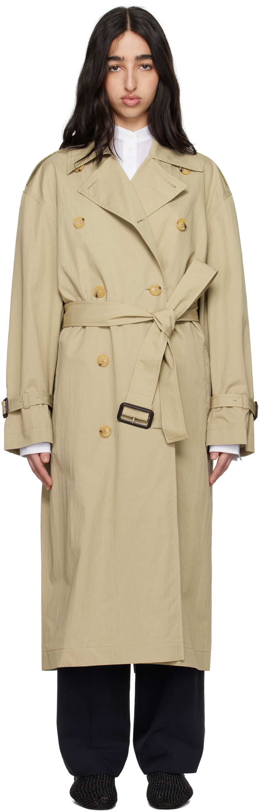 Тренчкот TOTEME TOTEME Crisp Summer Trench Coat бежевий | 252-WRO0197-FB0410