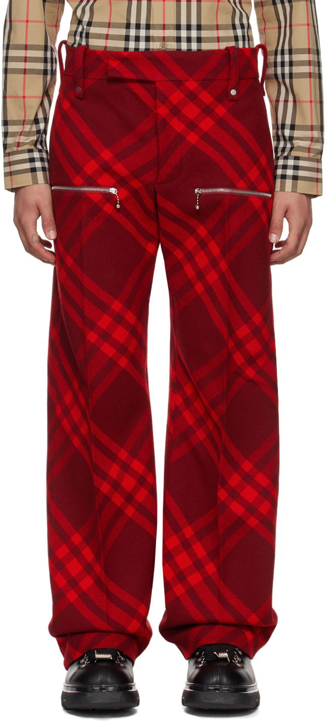Штани Burberry Check Trousers Червоний | 8079154