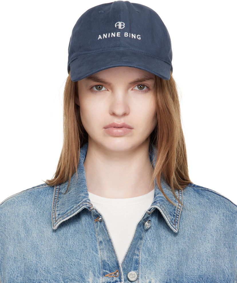 Кепка Anine Bing Anine Bing Jeremy Baseball Cap темно-синій | A-12-9084-BEL26