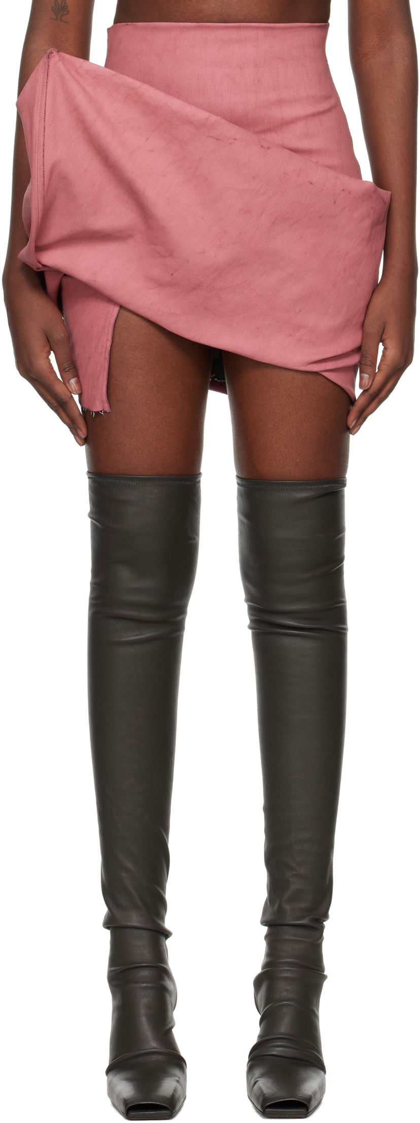 Спідниця Rick Owens Draped Mini Skirt Рожевий | RO02D3384 SMT