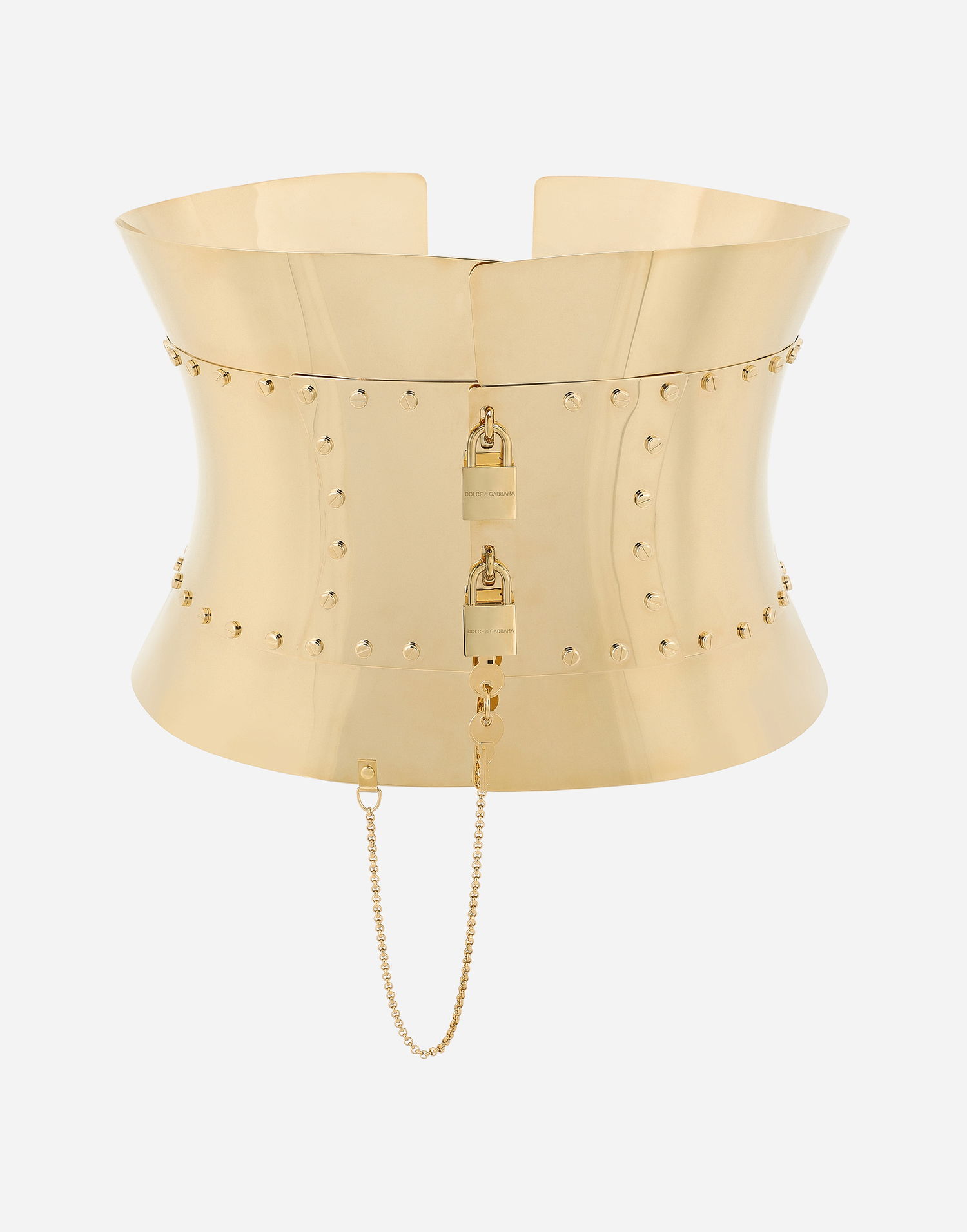 Ремені Dolce & Gabbana Rigid Wide Corset Belt With Padlocks Металік | WLP8S1W1111ZOO00, 0