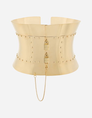 Ремені Dolce & Gabbana Rigid Wide Corset Belt With Padlocks Металік | WLP8S1W1111ZOO00, 0