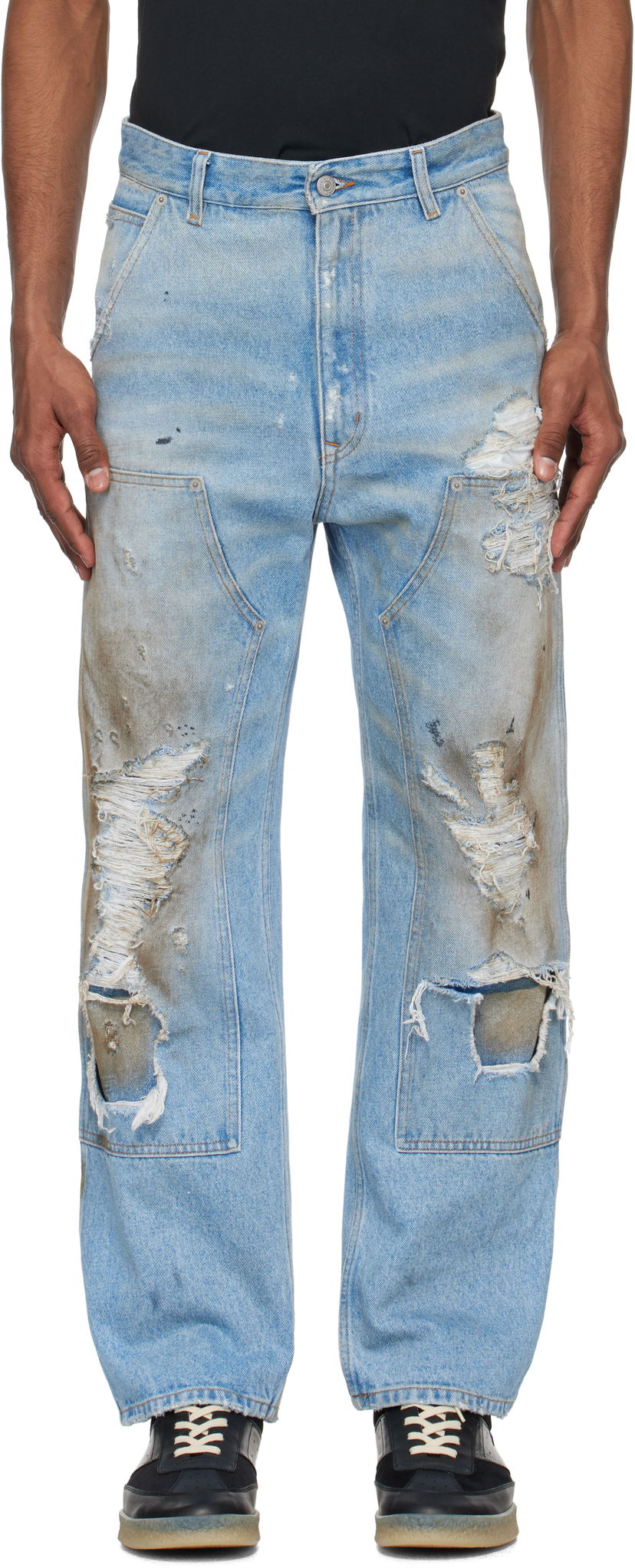 Джинси Maison Margiela MM6 Maison Margiela Distressed Carpenter Jeans Синій | SH2LA0017 M30018