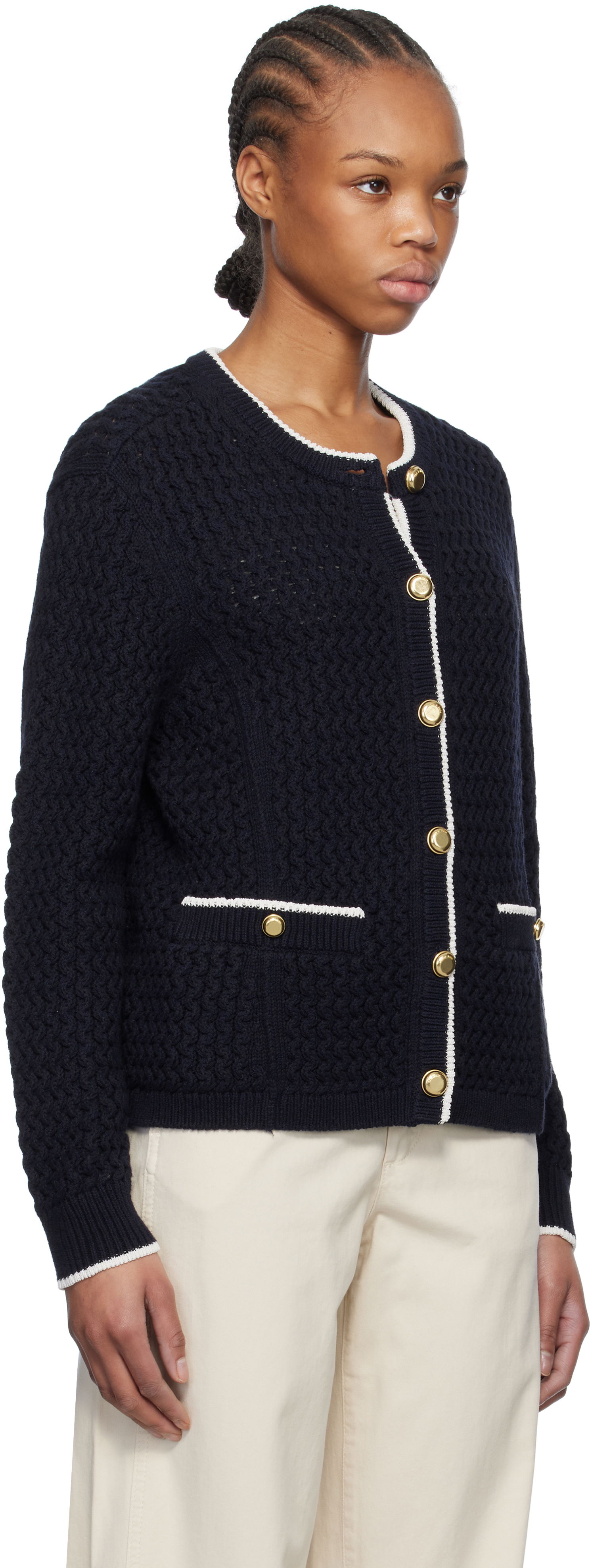 Cветр rag & bone Rag & Bone Daria Knit Cardigan темно-синій | WAS24P045SD45, 1