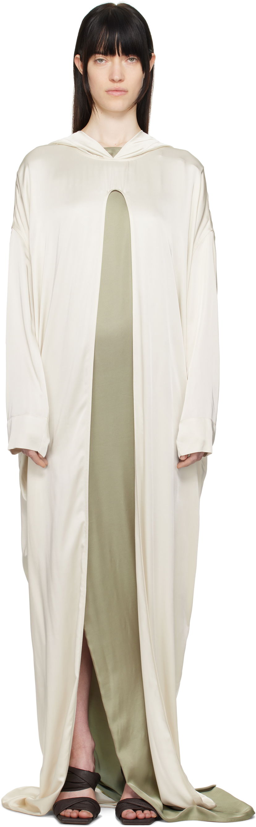 плаття Rick Owens Rick Owens Hollywood Peter Cloak Maxi Dress бежевий | RP01E7901 SCH