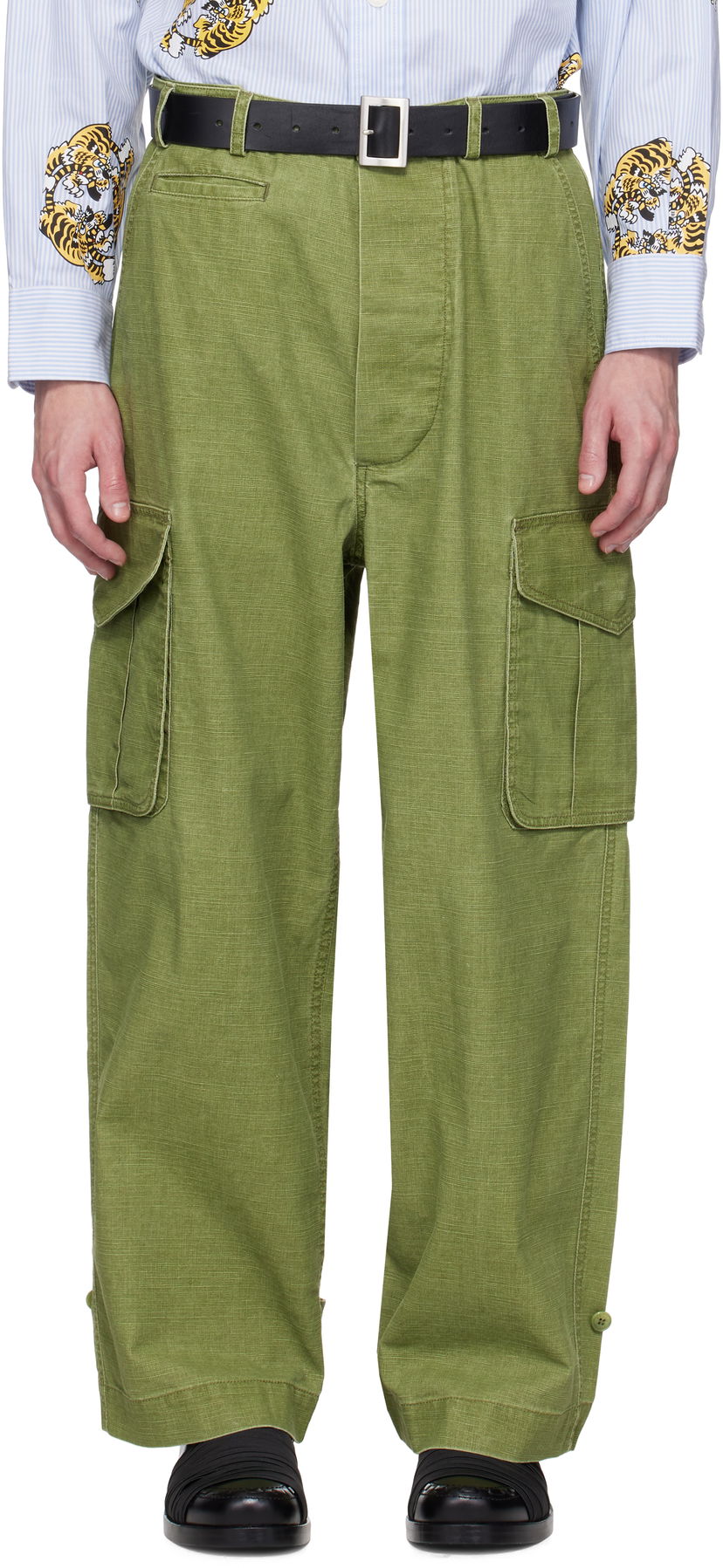 Штани карго KENZO Kenzo Paris Adjustable Cargo Pants Зелений | FF55PA2459GD