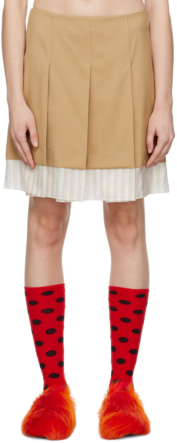 Спідниця Marni Pleated Miniskirt бежевий | GOMA0596Q0 TW839