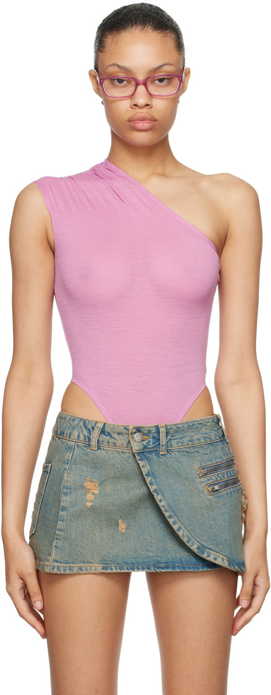 Безрукавка Miaou Miaou One Shoulder Bodysuit Рожевий | 6005WOSVLT