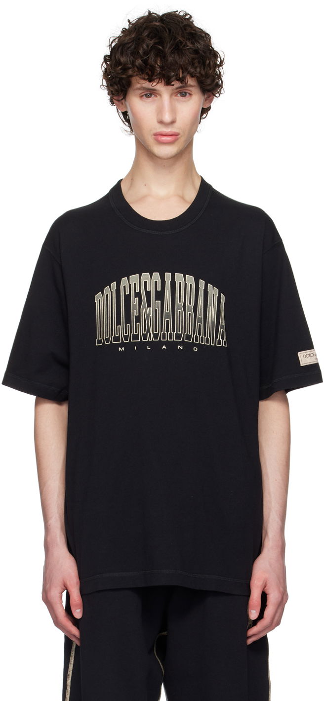 Футболка Dolce & Gabbana Dolce&Gabbana Logo Print T-Shirt чорний | G8PN9TG7NWT