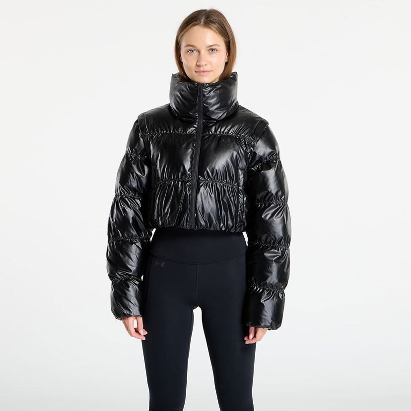 Пуховик adidas Originals Essentials Glossy Cropped Puffer Jacket чорний | JX2988