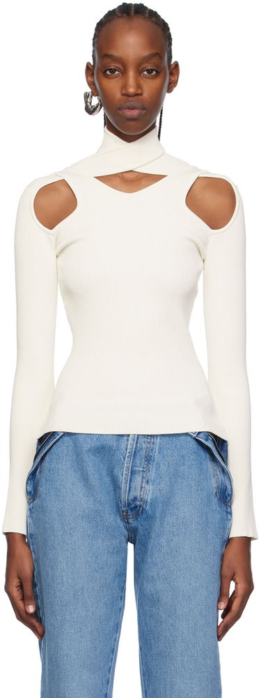 Cветр Coperni Coperni Cutout Turtleneck Sweater білий | COPML02BIS600C, 0