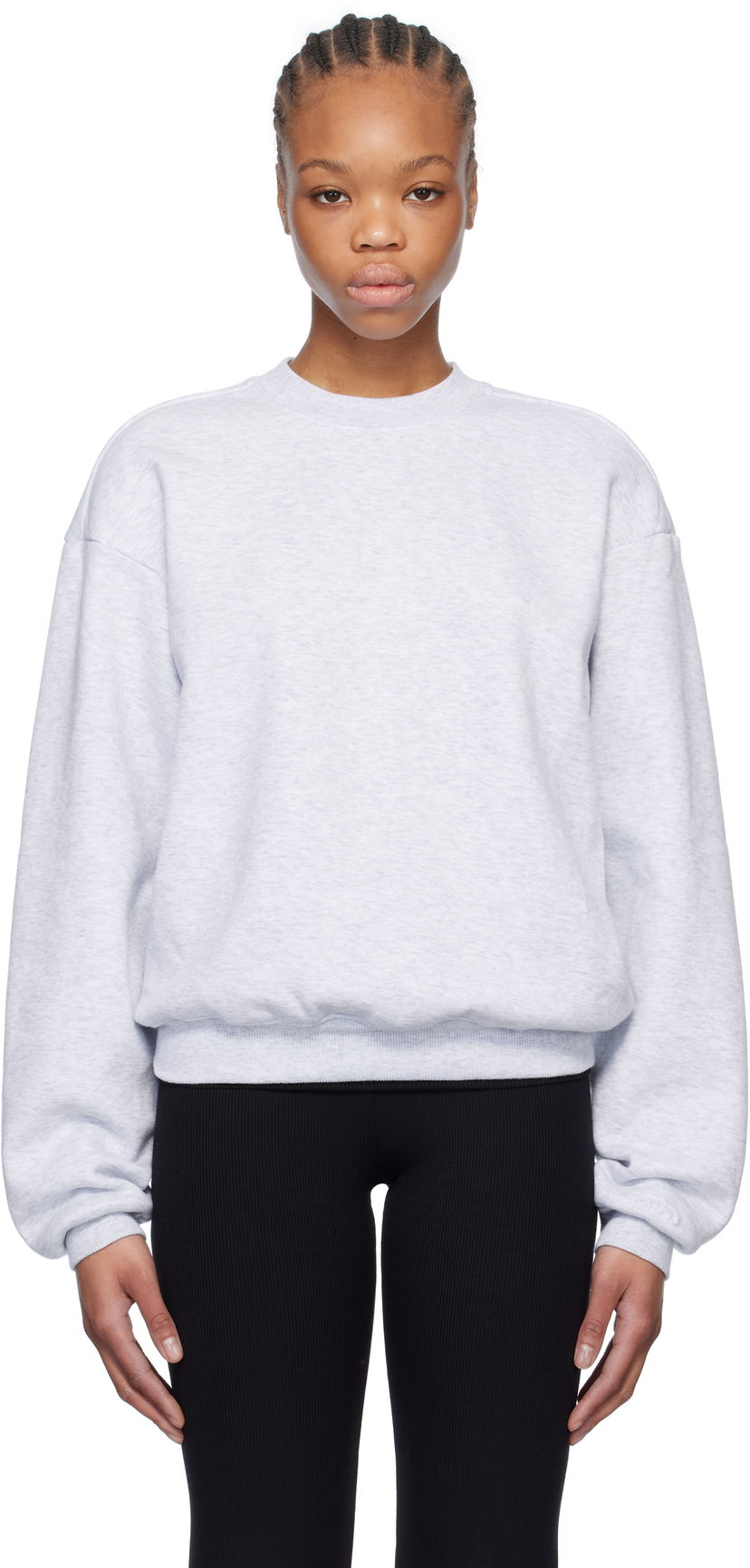 Cветр SKIMS SKIMS Fleece Classic Crewneck Sweatshirt Сірий | PL-PLO-8367W