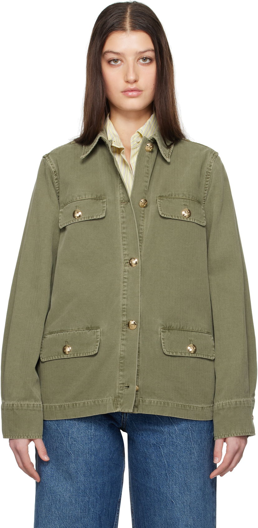 Куртка Anine Bing Anine Bing Corey Military Jacket Зелений | A-01-7178-320