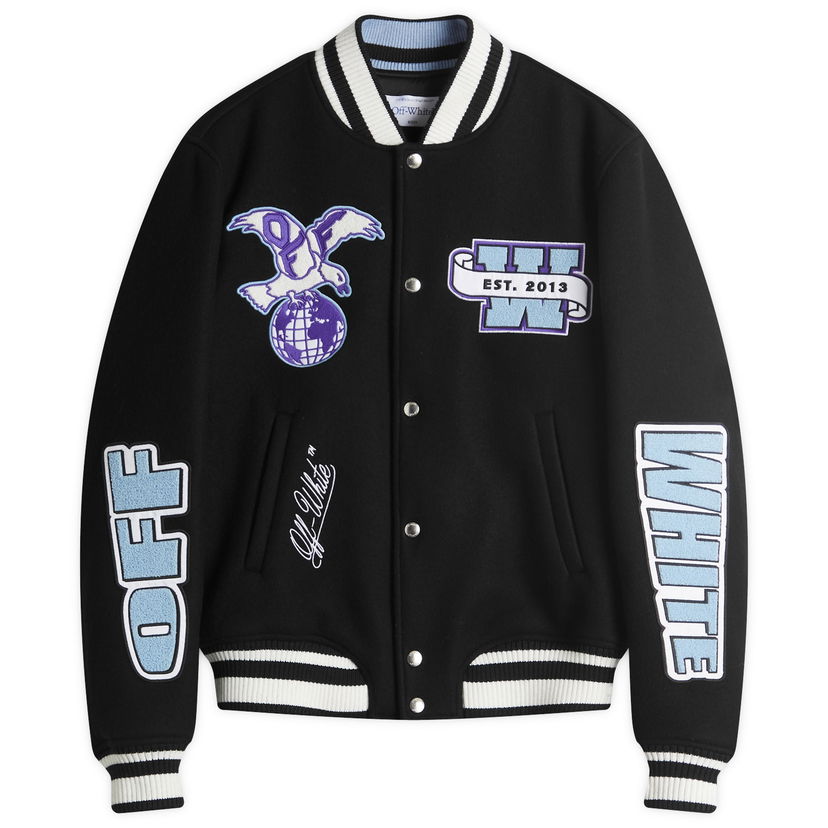 Куртка бомбер Off-White Off-White Eagle Wool Varsity Jacket, Size Small чорний | OMEH053S25FAB0011049