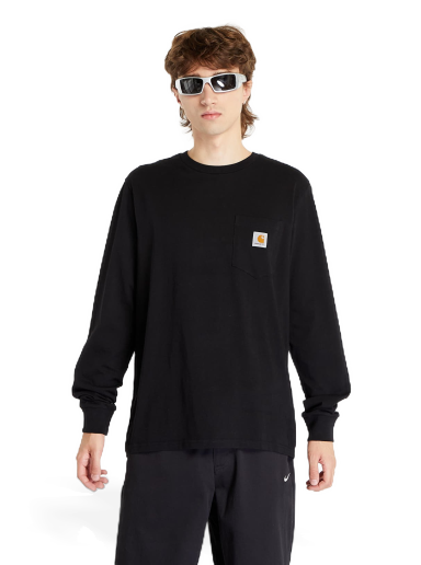 Футболка Carhartt WIP Longsleeve Pocket T-Shirt Black чорний | I030437.89XX