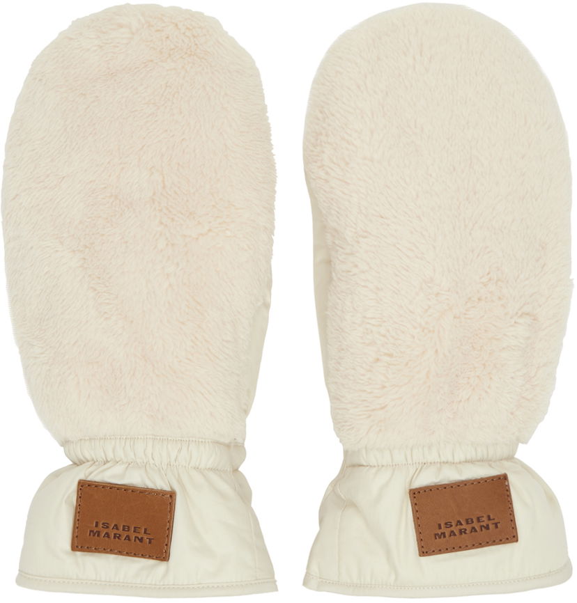 Рукавички ISABEL MARANT Faux Fur Mittens бежевий | GA006XFA-B3C15A