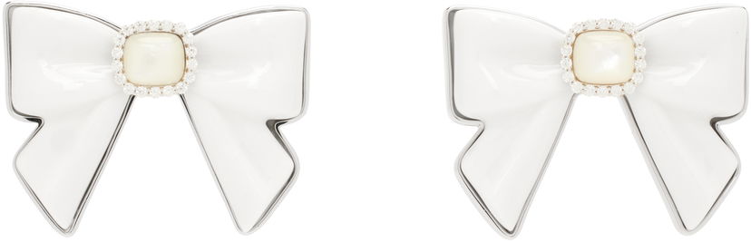 Сережки SHUSHU/TONG SHUSHU/TONG YVMIN Edition Bowknot Nacre Earrings білий | 25622WHT00DN2