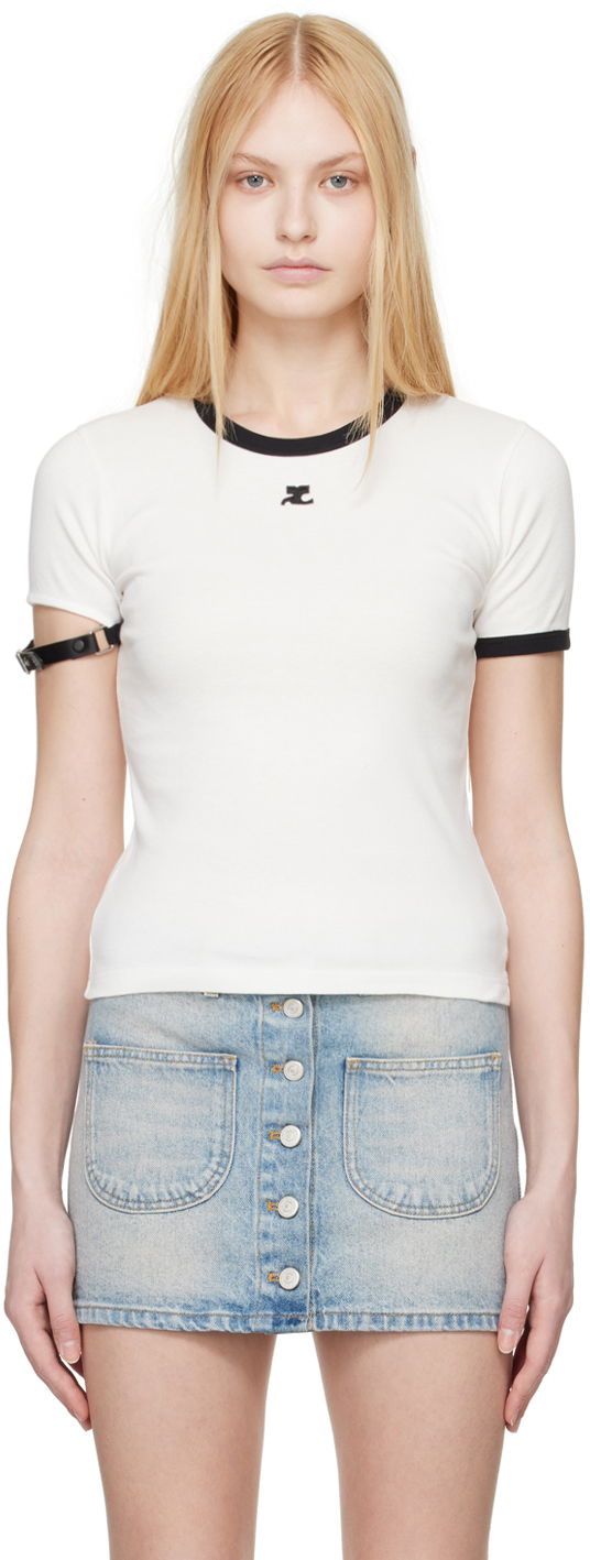 Футболка Courrèges Courrèges Buckle T-Shirt білий | 124JTS117JS0070