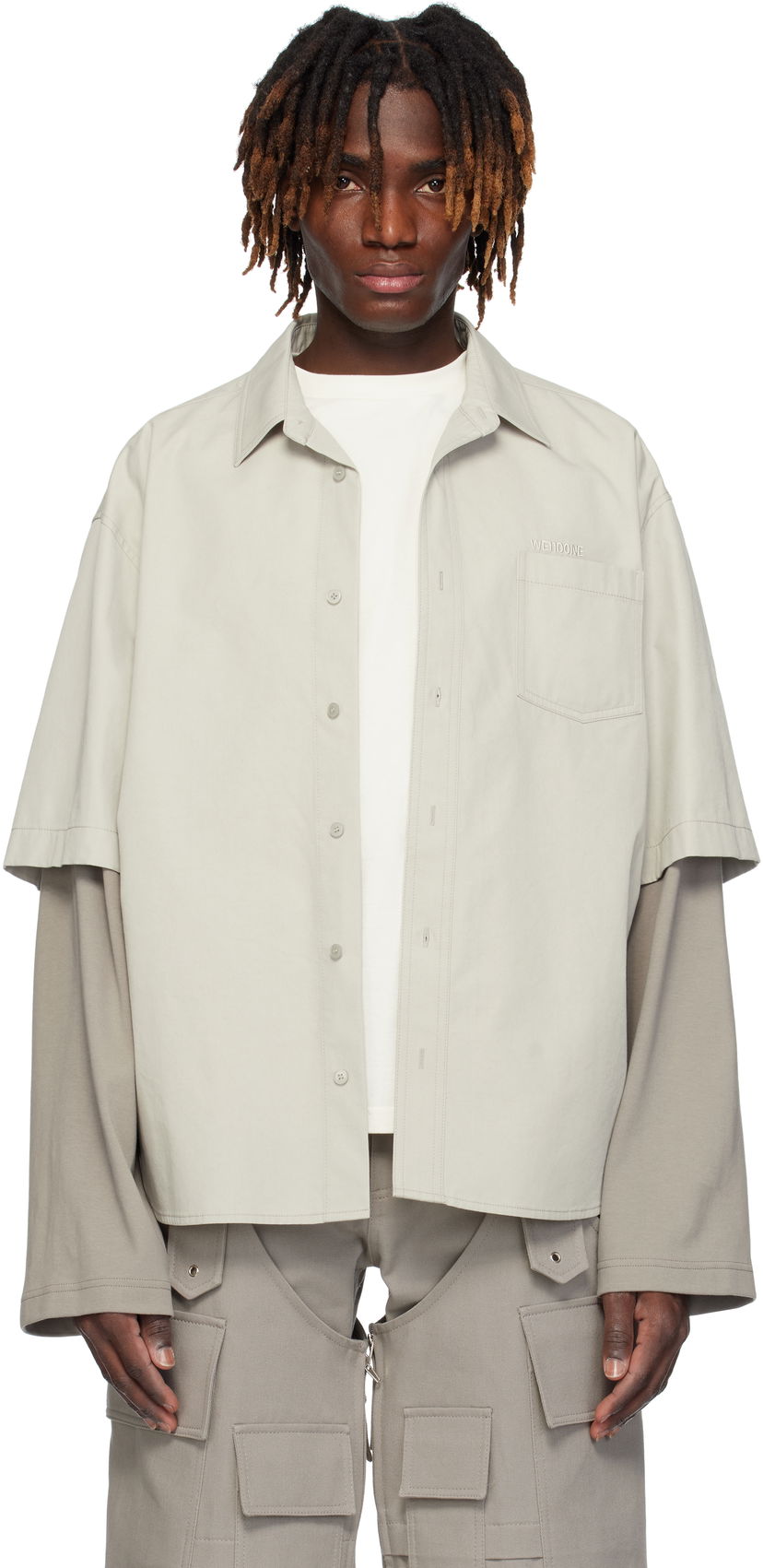 Сорочка We11done We11done Layered Shirt Сірий | WD-SH0-25-162-M-GY