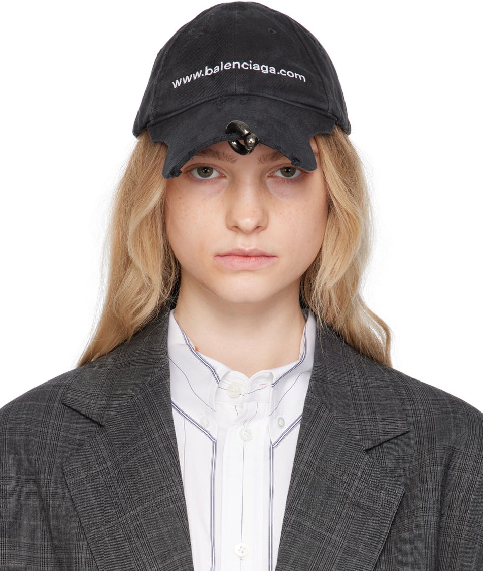 Кепка Balenciaga 'Bal.com' Piercing Cap чорний | 750717 410B2, 0