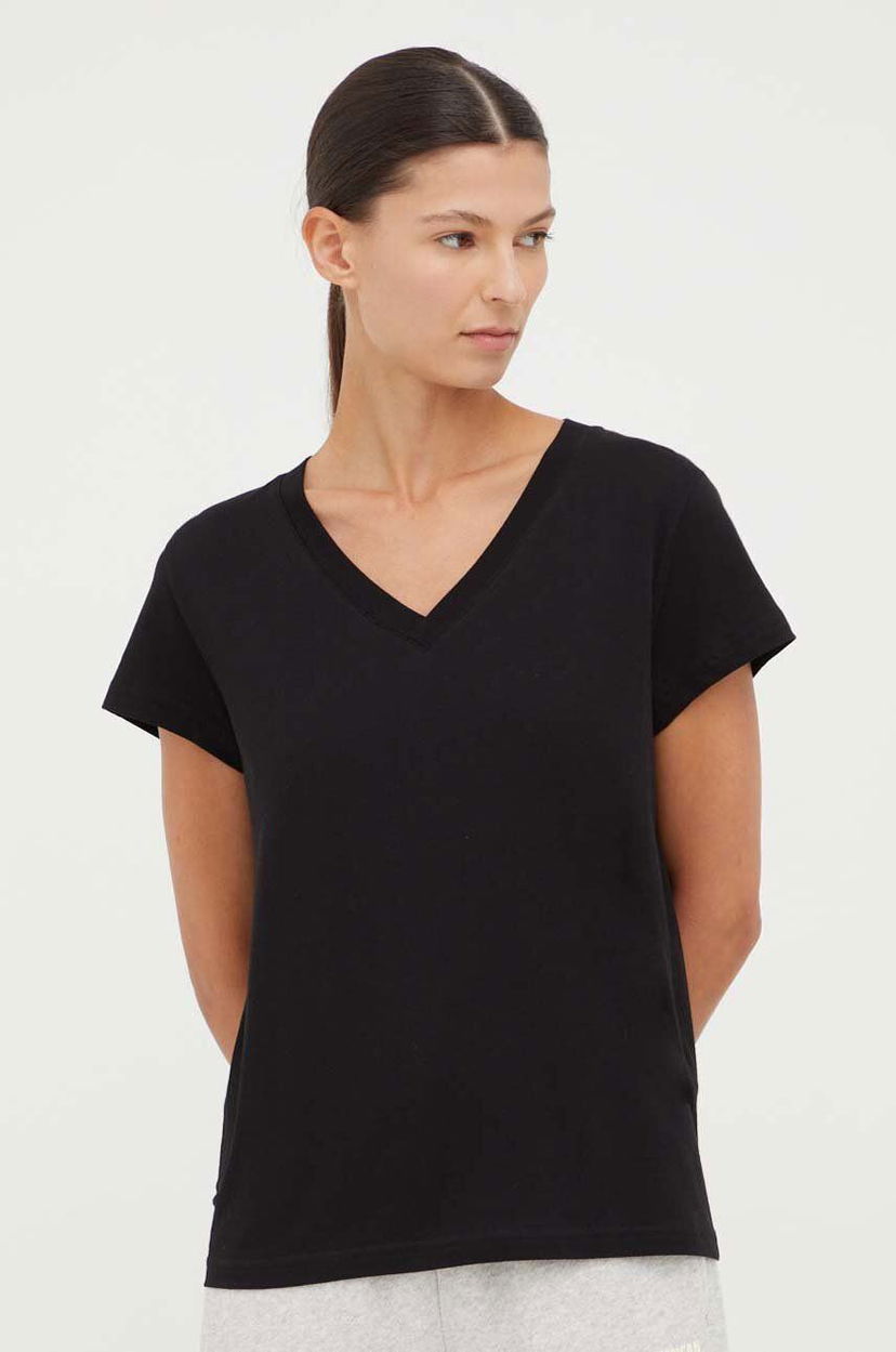 Футболка Samsoe Samsoe Samsoe Samsoe SOLLY V-Neck T-Shirt чорний | F00012028