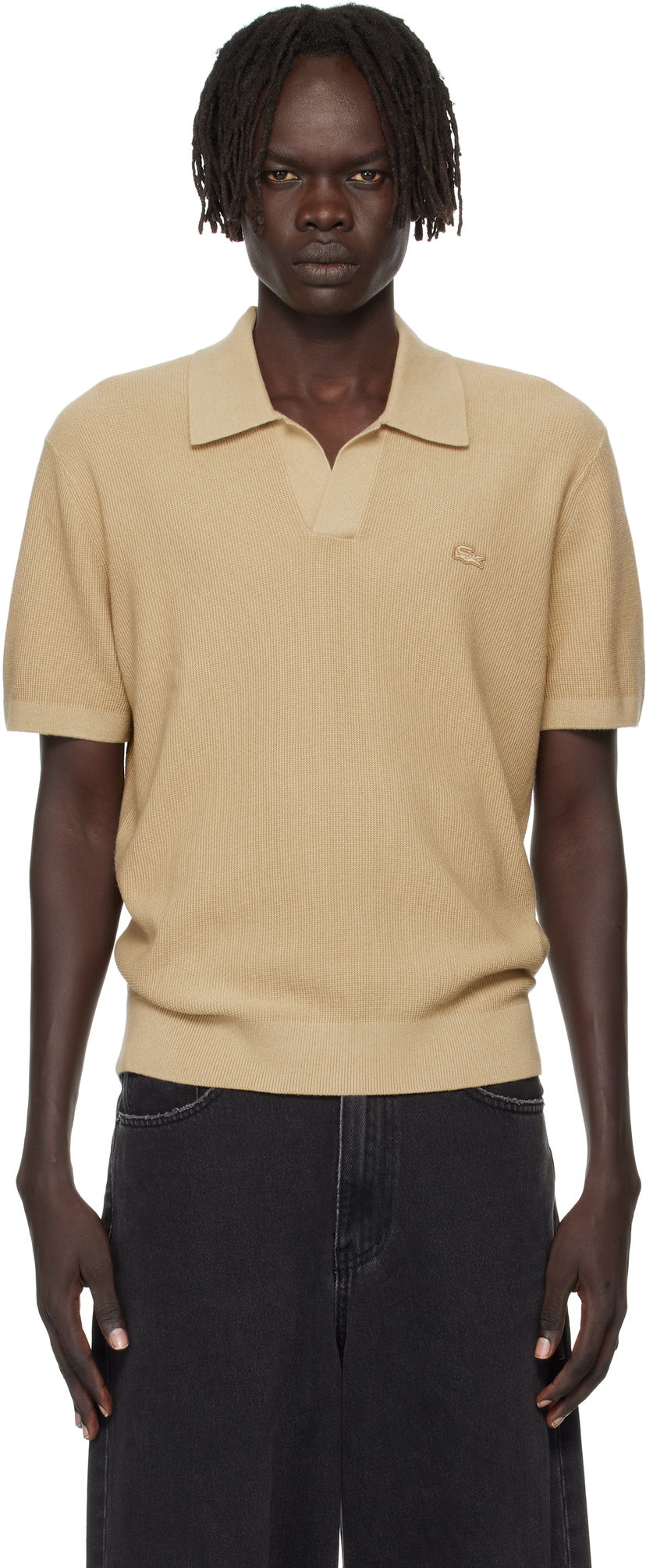 Сорочка поло Lacoste Lacoste Open Collar Polo бежевий | AH5186_02S