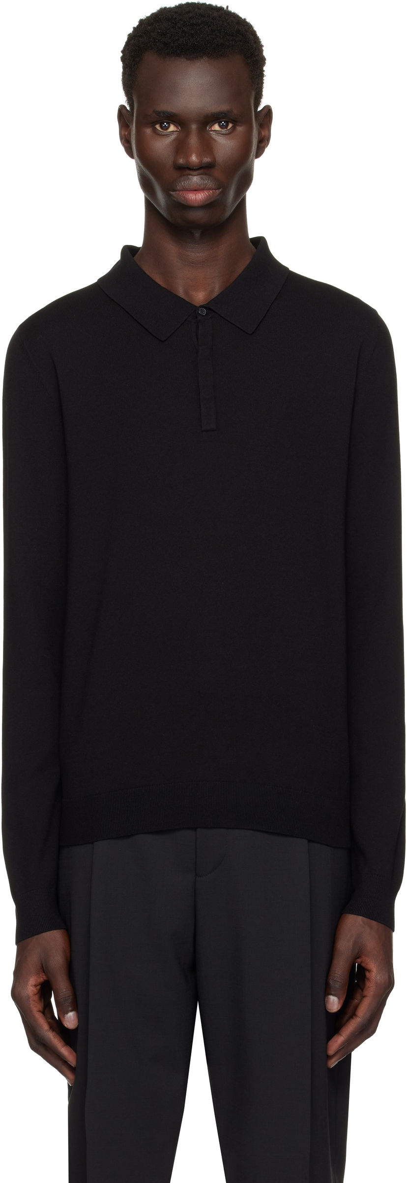 Сорочка поло BOSS Hugo Slim-Fit Concealed Placket Polo чорний | 50532050