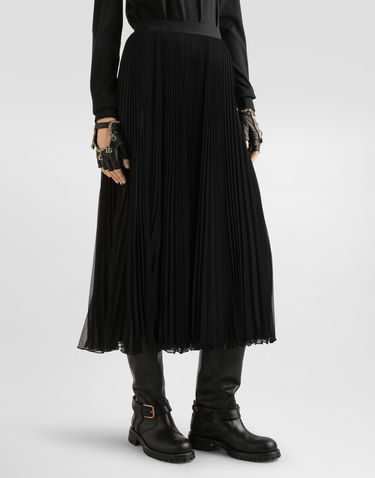 Спідниця Dolce & Gabbana Dolce & Gabbana Long Pleated Chiffon Skirt чорний | F4BCITFUSNWN0000, 1