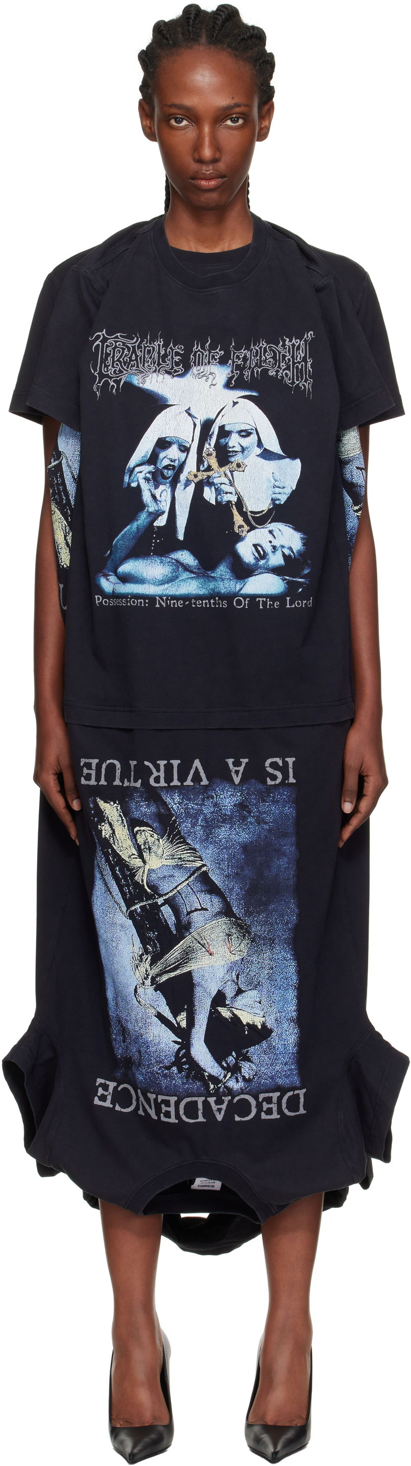 плаття VETEMENTS Vetements Cradle of Filth Multi T-Shirt Maxi Dress чорний | WCF76DR995B