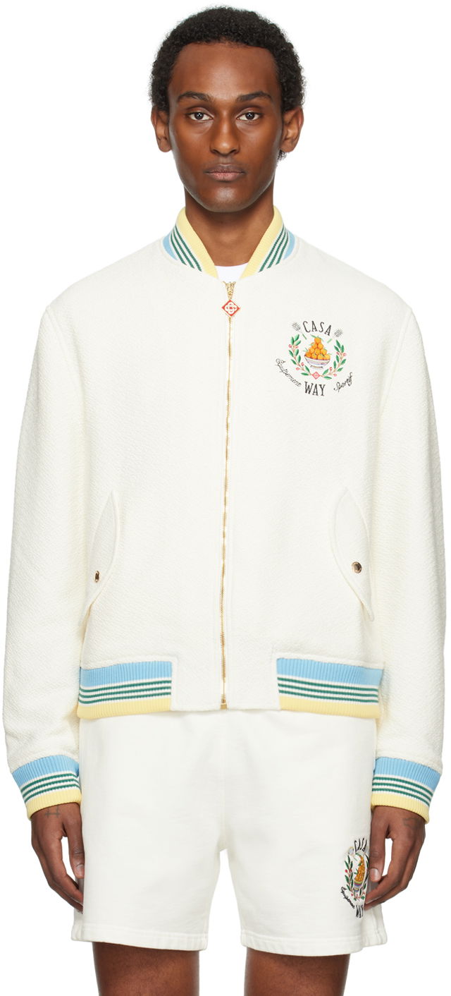 Куртка бомбер Casablanca Bomber Jacket білий | MPS24-OT-102-01