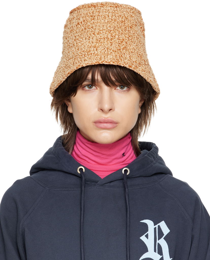 Капелюх BY FAR Textured Knit Bucket Hat бежевий | 23CRROBTNCHEN