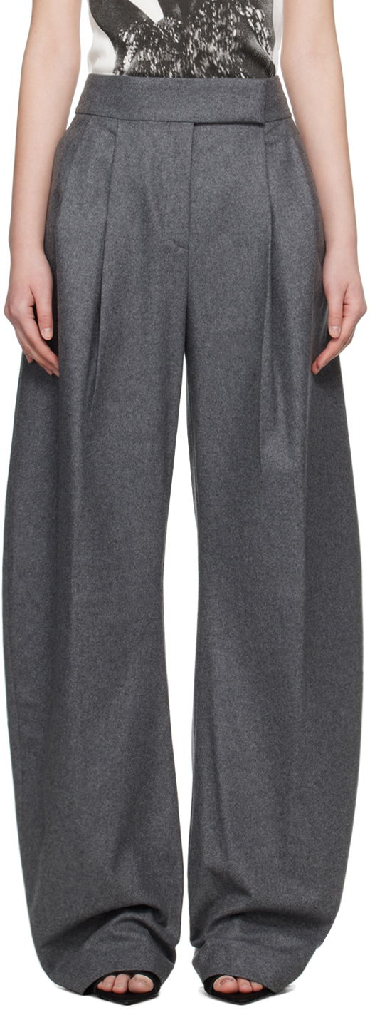 Штани The Attico The Attico Gary Pleated Wide-Leg Trousers Сірий | 248WCP102 W055