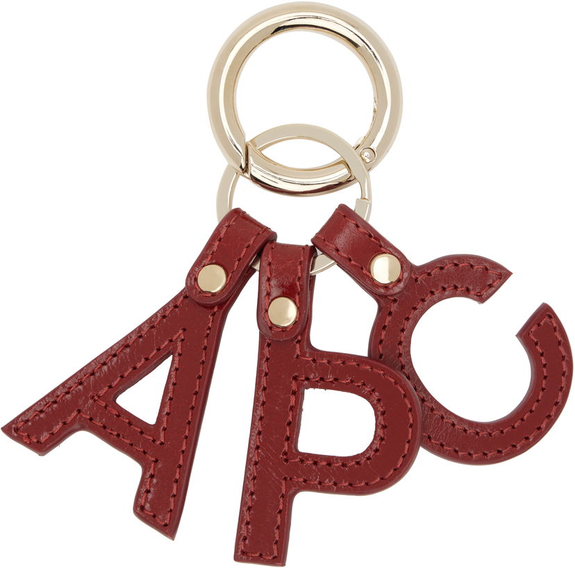 Брелоки A.P.C. A.P.C. Lettres 'A.P.C.' Leather Keychain Червоний | PXCCK-F63656